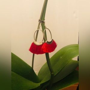 Hoop tassel earrings